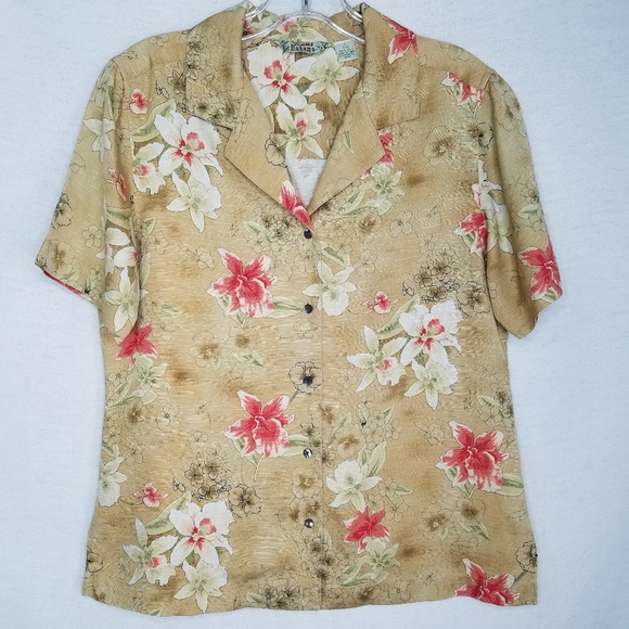 NWT $128 Tommy Bahama Short Sleeve Blue Black Floral Camp Shirt Mens Size S M